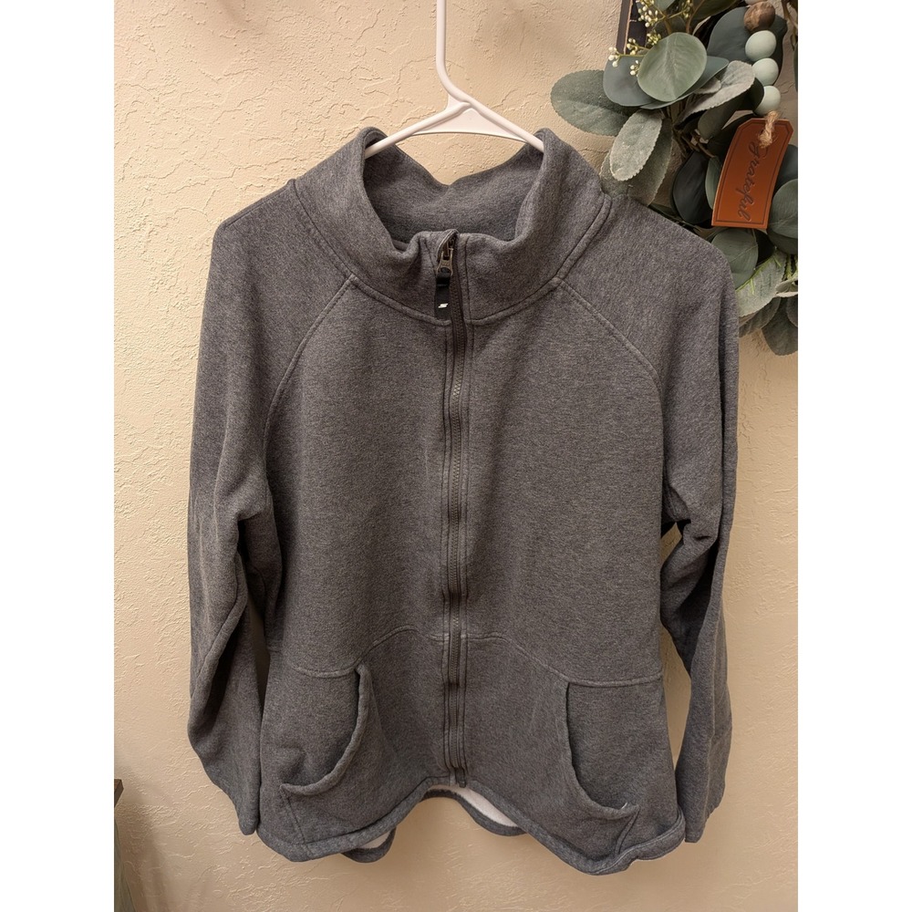 Skechers GOwalk Womens XXL Gray Full Zip Fleece Jacket Mock Neck Activewear